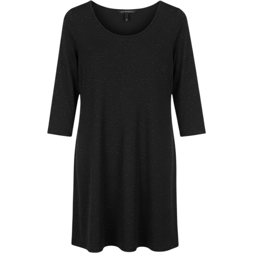 M&S Collection Black Metallic Shimmer Tunic Top 3/4 Sleeve UK 12 US 8